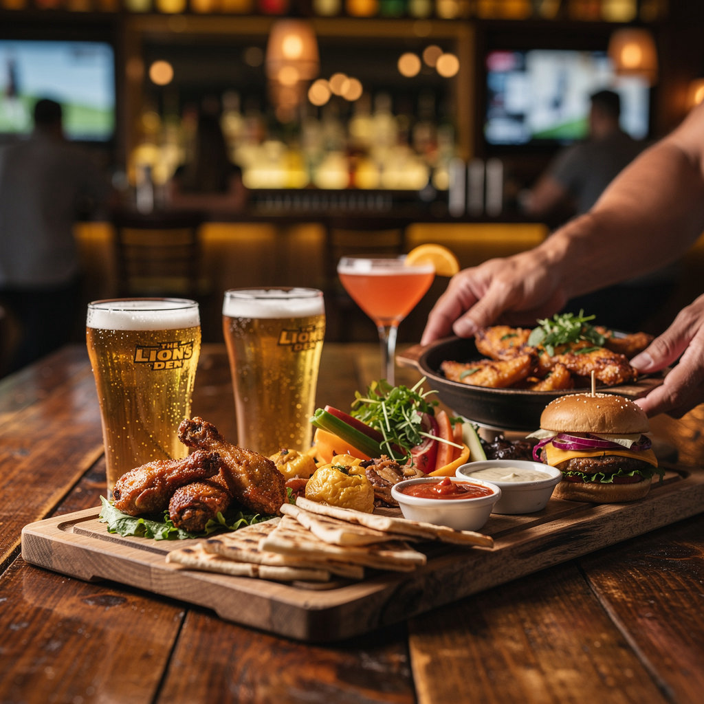 The Lion's Den welcoming dining room and bar atmosphere in Port Charlotte